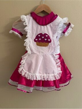 Girls Dance Costume Recital Youth Small Sugar Sugar Poms Pink Baking Halloween